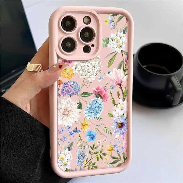 Hydrangea Flower Soft TPU Case For iPhone 16 15 14 Pro Max Plus 13 12 11 Pro Max XR X XS 7 8 SE Shockproof Silicone Phone Cover M240914