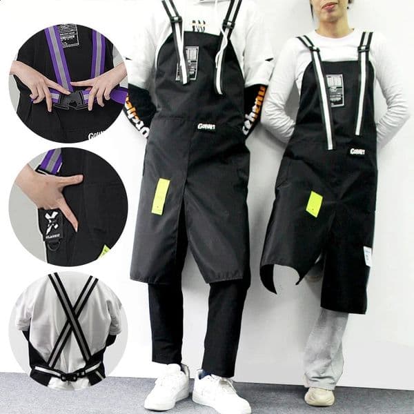 Fashionable beauty apron waterproof suitable for both women and men coffee shops hair salons overall chefs Adjustable nail salon 240913