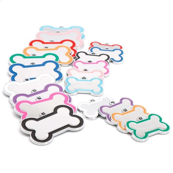 Wholesale 100Pcs 10 Color Cute Carving Dog ID Tags Bone DIY Cat Personalized Collar Pet Accessories 240913