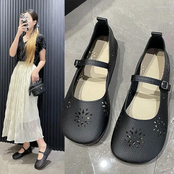 2025 S Fashion Designer Sandals Autumn Barefoot Genuine Leather Free Shipping Ballerina Women With Flat Soft Sole Zero Sandals Drop Wider Toes Box