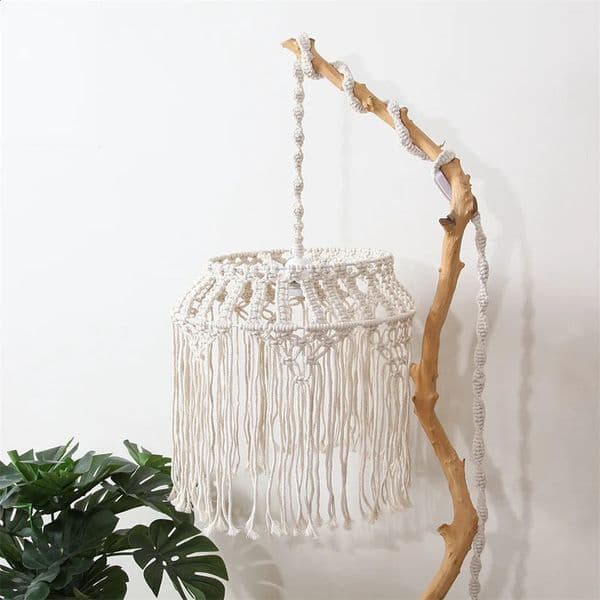 Weaving lamp Macrame tape pendant light decoration for Bohemian home decoration in living rooms Weaving pendant light 240923