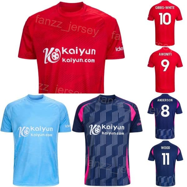 Club 24/25 Soccer Nottingham Forest 11 Chris Wood Jerseys 10 Morgan Gibbs-White 6 Ibrahim Sangare 8 Elliot Anderson 34 Ola Aina 9 Taiwo Awoniyi Football Shirt Kits Man