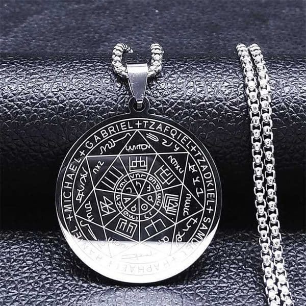 Seven Angel Talisman Stainless Steel Necklace Mens Solomon Talisman Christian Protection Jewelry Necklace Hombre N1162 W240918