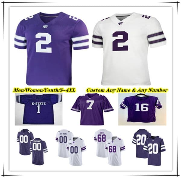 Kansas State KSU College Football Jersey Avery Johnson DJ Giddens Dylan Edwards Jayce Brown Brayden Loftin Keagan Johnson Austin Romaine Keenan Garber Parrish 4XL