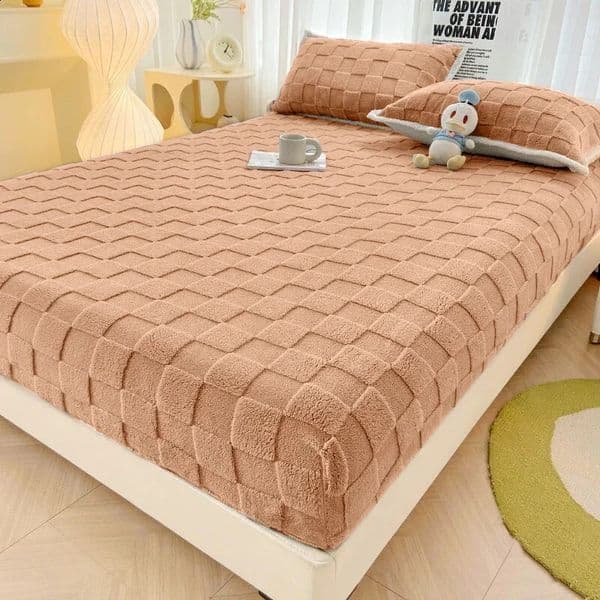 Sheet Beige veneer elastic velvet bedding skin friendly bedding fundas de colchon winter mattress protector without pillowcase 240929