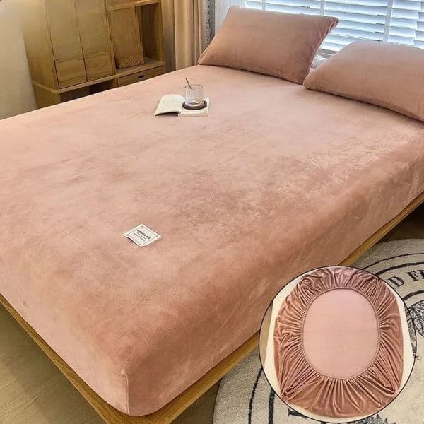 Sheet Fluffy Coral Fleece Bedding Linen Winter Couple Bedding Soft Plush Veneered Bed Sheet 240918