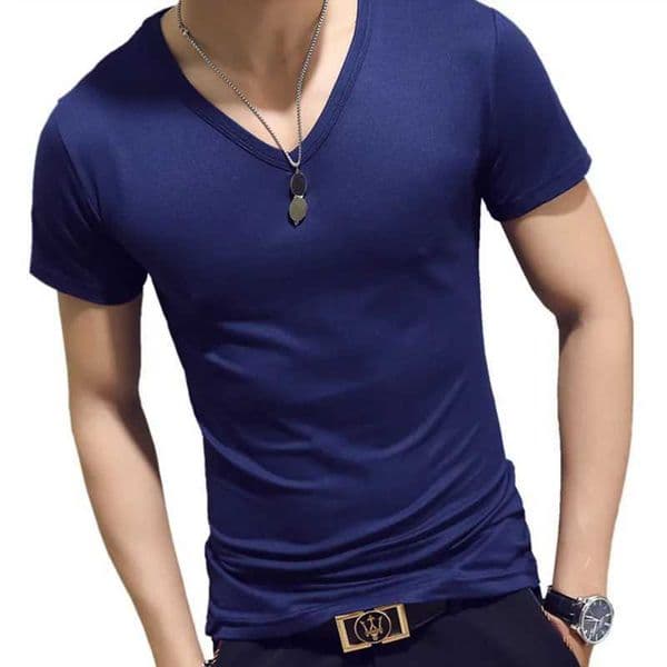 Fashion Spring Summer Men V-Neck Short-Sleeve T-Shirt M-4XL T Shirts Male Sports Casual Clothing Tops Tees Boy Student Gift MT1 Z240919