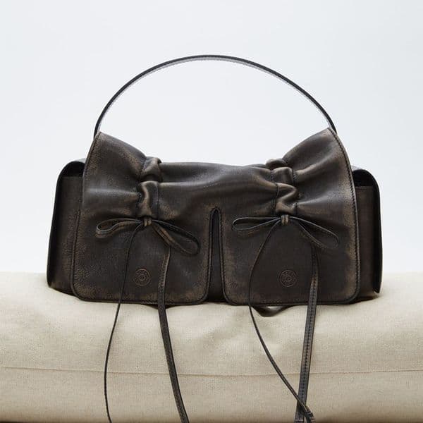 Square Drawstring Bow Moto & Bike Bags For Women Designer Handbag Purses 2024 New In Vintage Pleated Underarm Shoulder