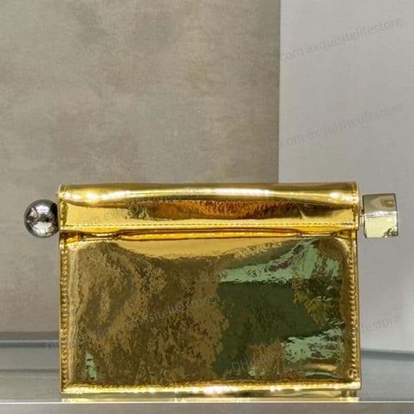 The Rond Clutch Bag Luxury Designer Golden Hardware Chain Shoulder Bag Circle Square Closure Endings Crossbody Bag Magnetic Closure Handbag High Quality