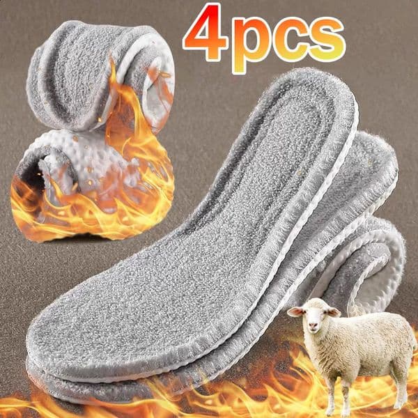 Fleece Self-heating Thermal Insoles for Feet Winter Thicken Wool Memory Foam Shoe Pads Men Women Elastic Snow Boots Sports Shoes 240914