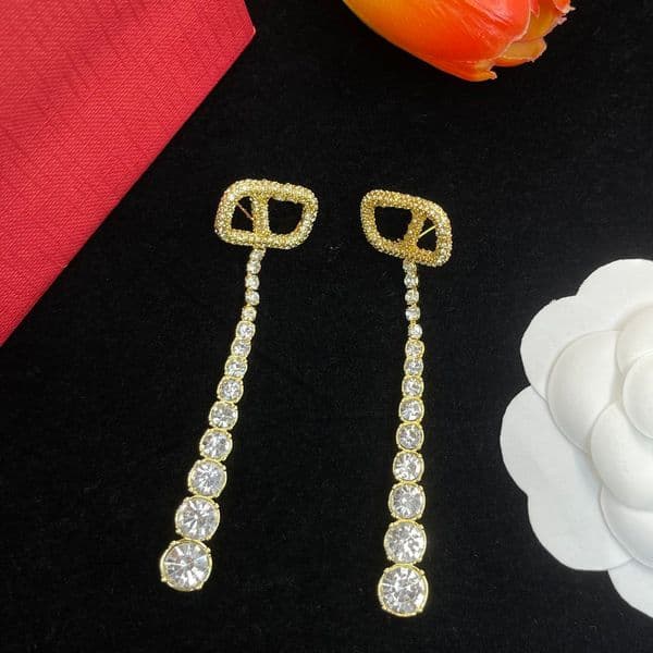 Luxury Diamond Dangle Earrings 925 Silver Plated Boutique Womens Jewelry Black Retro Luxury Love Gift Earrings Autumn New High Quality Jewelry T260528