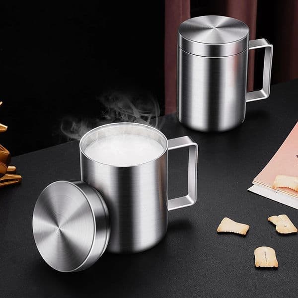 Thermal insulation LFGB certificate 316 stainless steel cup water cup unbreakable logo cup dustproof office with lid tea and milk cup 240918