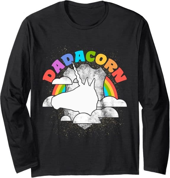 Long Sleeve Shirts for Men sweatshirt Dadacorn Unicorn Dad Fathers Day Funny Gift Long Sleeve Tee Streetwear Casual tops clothes