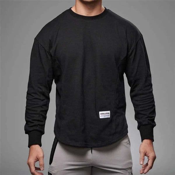 Men Long Sleeves Letter Printed T-Shirt Fitness Outdoor Sport Running Climbing Tights Bodybuilding Muscle Gym Train CompressionX240919