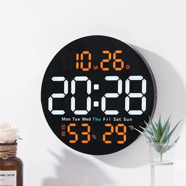 Large screen wall mounted electronic alarm clock with remote control suitable for home living rooms offices classrooms and gyms 240919