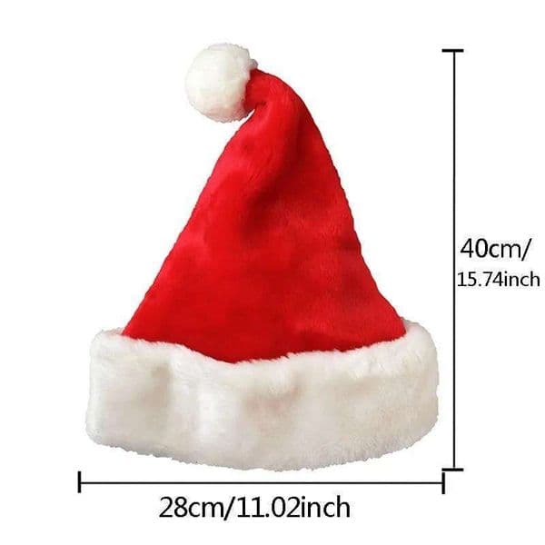 Soft Plush Red Santa Claus Hat Thicken Party Cosplay Hats Xmas Cap Christmas Decoration Gift Winter Gorro Navideno De Peluche Weihnachtsmutze Aus Plusch