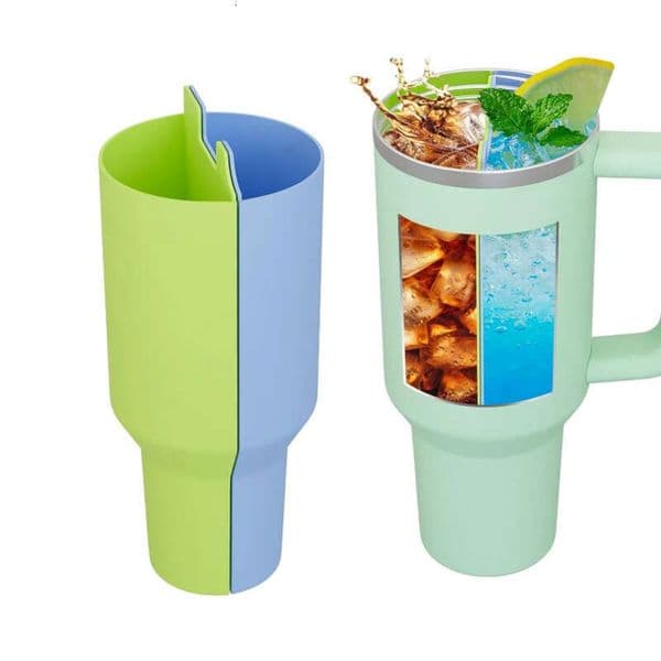 Compatible 40 With Silicone 2-In-1 Oz Cup Tumblers Accessories Reusable Er Cold Drink Separator For Coffee Juice Tails Whiskey 0903