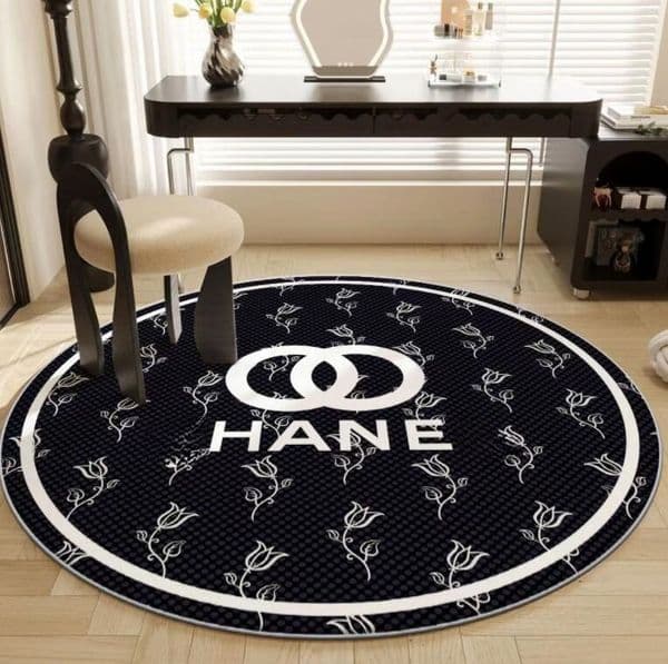 Designer Logo Round Living Letter Print Flower Dressing Table Bedroom Children's Room Study Hanging Basket Alphabet Printing Pattern Carpet B5