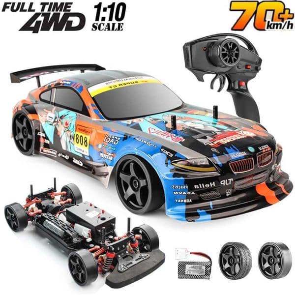 1 10 Double Shock Absorber 70km/h High Speed Drift Remote Control Car 2.4G 4WD RC Off-road Vehicle Kids Birthday Gift M240920