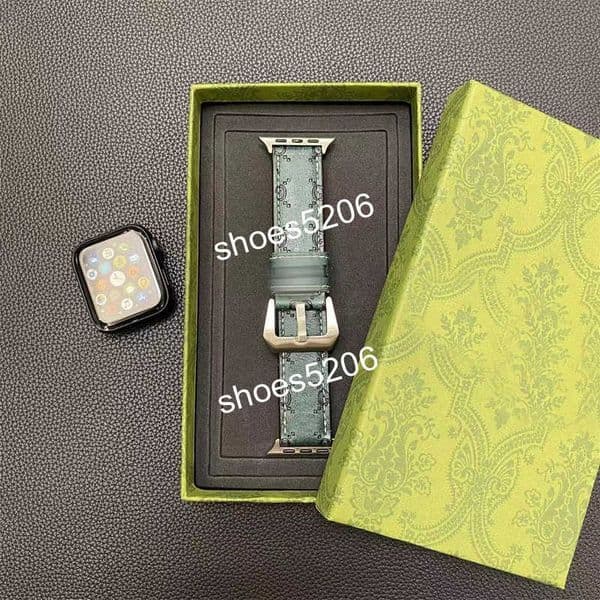 Smart Straps designer Luxury Apple Watch Band 38 40 41 42 44 45 49 mm Flower Leather Watchs Strap Wristband For Iwatch 8 7 6 5 4 SE Designer top Watchbands with box H6E3