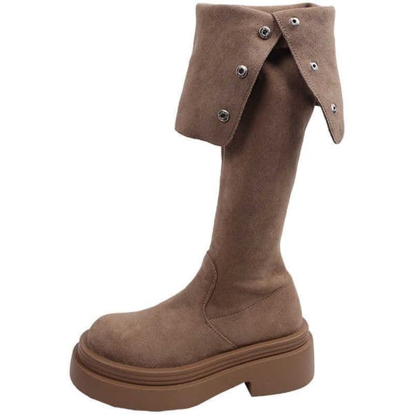 CMM Fashion Temperament Petite Over the Knee Thick Soled Boots Boys Long Boots New Summer Look Slim and Tall Knight Boots