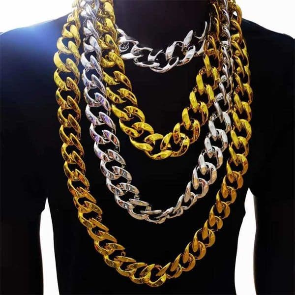 Fashion Punk Exaggerated Gold Color Thick Chain Necklace Men Personalized Jewelry DIY Waist Chain Bag Chain WholesaleX240919
