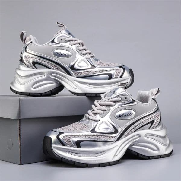 Elevate Your Style: Women's Thick Sole Dad Shoes - Summer's Solid Color Tall Casual Sports Shoes for Versatile Chic