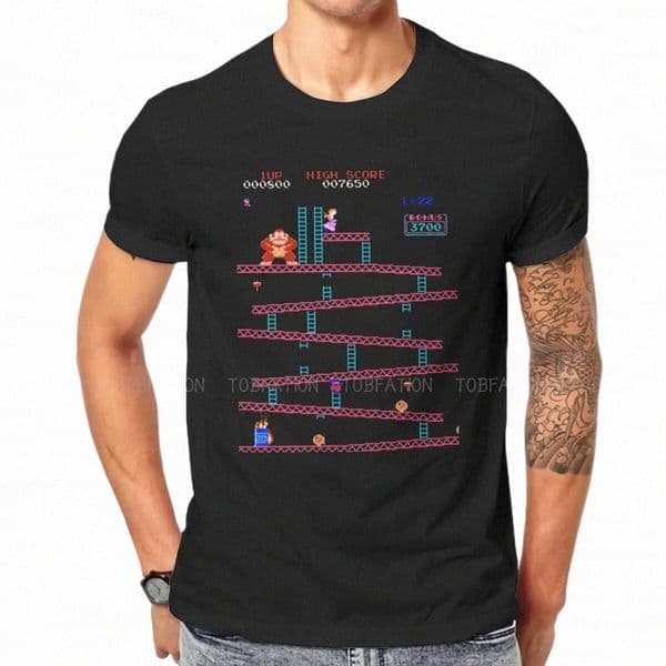 dkey Kg Game 100% Cott TShirts High Score Persalize Men's T Shirt Funny Tops 6XL z5uR#