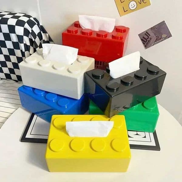 New creative building block with spring tissue box wall mounted paperless holder bathroom towel box organizer X240921