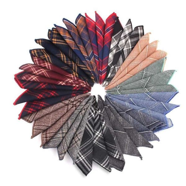 Suit Pocket Square For Men Plaid Cotton Hanky Mens Handkerchiefs Casual Suits Square Handkerchief Towels For Party ScarvesX240921