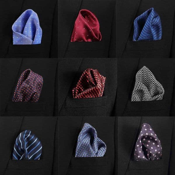Vangise Mens Pocket Squares Dot Pattern Blue Handkerchief Fashion Hanky For Men Business Suit Accessories 22cm*22cmX240921