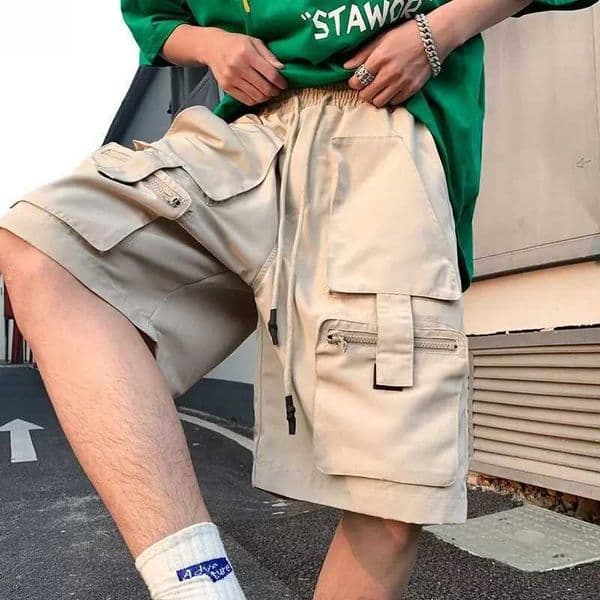 Khaki Cargo Shorts Men Summer Beach Loose Casual Work Trousers Male Big Size Black Outdoor Shorts Pants BreathableX240921