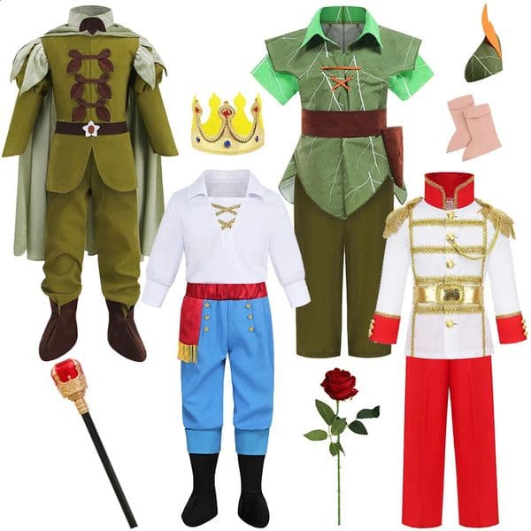 Boys Prince Cosplay Mermaid Elves Costume Eric Clothes Halloween Christmas Childrens Day Outfits Kid Stage Performance Clothing 240911