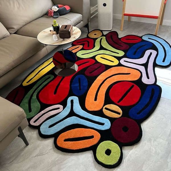 2026 Irregular Senior Designer Rug Living Room New Creative Art Color perfume Bedroom cologne Bed Blanket Earth Mat Free Shipping
