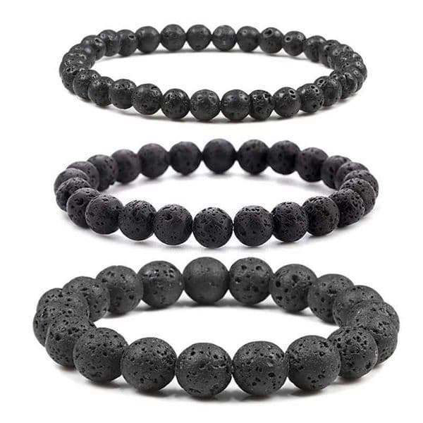 Charm Bracelet Natural Stone Beads 6/8/10mm Volcanic Lava Tiger Eye Beads Elastic Bracelets For Men Women Jewelry pulsera hombreX240921