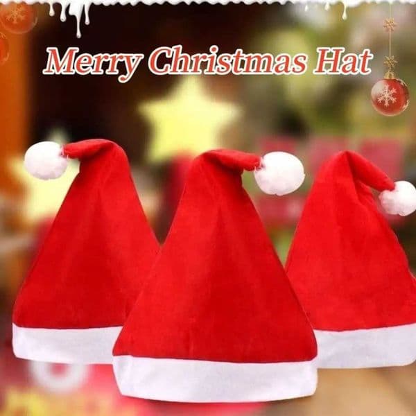 1Pcs Christmas Hat Non-Woven Santa Claus Decroation Cap Xmas Gifts For Kids Adults New Year Festival Holiday Party Supplies Y240921