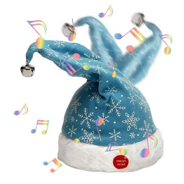 Musical Christmas Hat Swing Dance Christmas Santa Hat Singing Moving Electric Christmas Hat Plush Adult Hat Gift Y240921