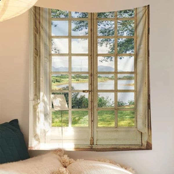 Window Decoration Tapestry Wall Hanging Bohemian Nordic Family Cute Aesthetics Bedroom Youth Room 240919