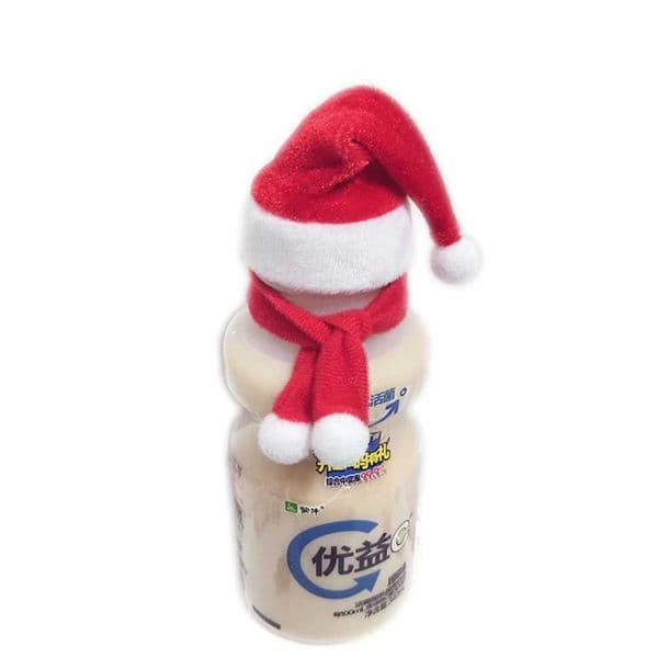 1/10/20/100 PCS Mini Christmas hat wine beer drink bottle decoration doll Christmas decoration small hat scarf Y240921