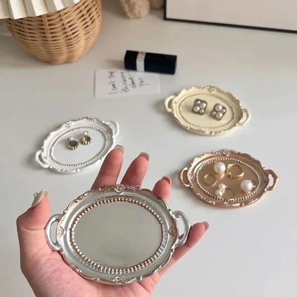 1 piece of decorative jewelry board Nordic necklace earrings storage tray po props display room aesthetics candle holder 240919