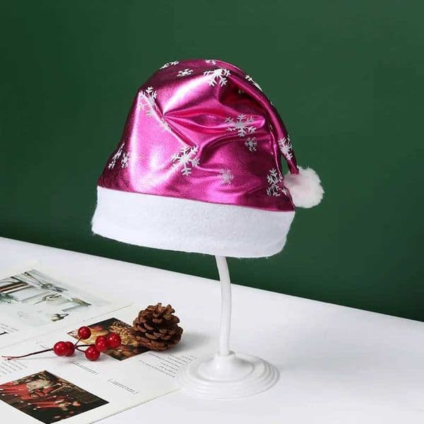 Snowflake Bright Cloth Christmas Hat Christmas Party Decoration Santa Hat New Year Party Kids Gift Navidad Noel Xmas Decoration Y240921