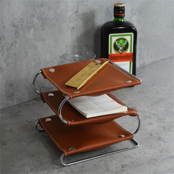 2026 Multi Functional Leather Tray Sundries Cosmetics Jewelry Storage Decoration Living Room Home 240919 Free Shipping