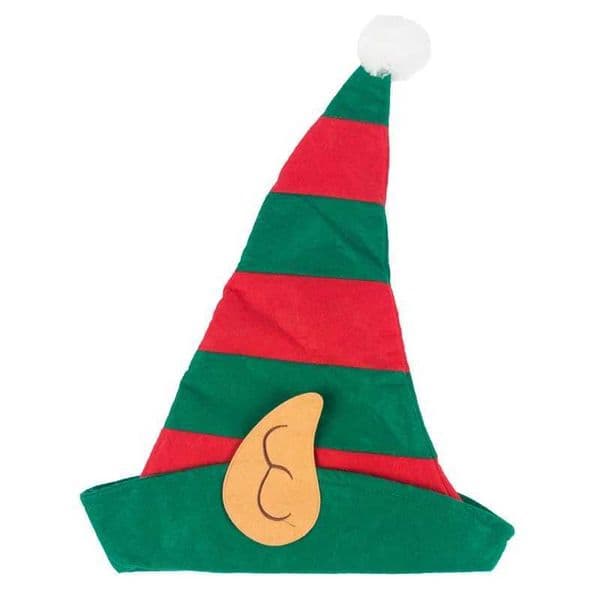 46x36cm Soft Non-Woven Christmas Elf Hat With White Pom Elf Ears Adults Soft Non-Woven Christmas Elf Hat Christmas Decorations Y240921