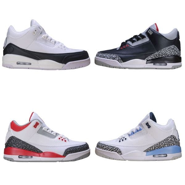 Basketball shoes classic 3s sneakers men's letter running shoes women's low top skate shoes non slip training shoes lace up basketbal shoes 5a leather outdoor shoes