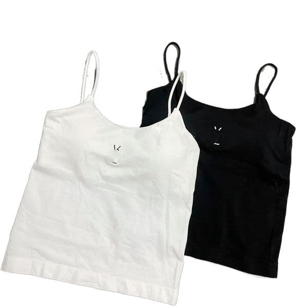 New style women's spaghetti strap letter print padded vest tank camisole ML