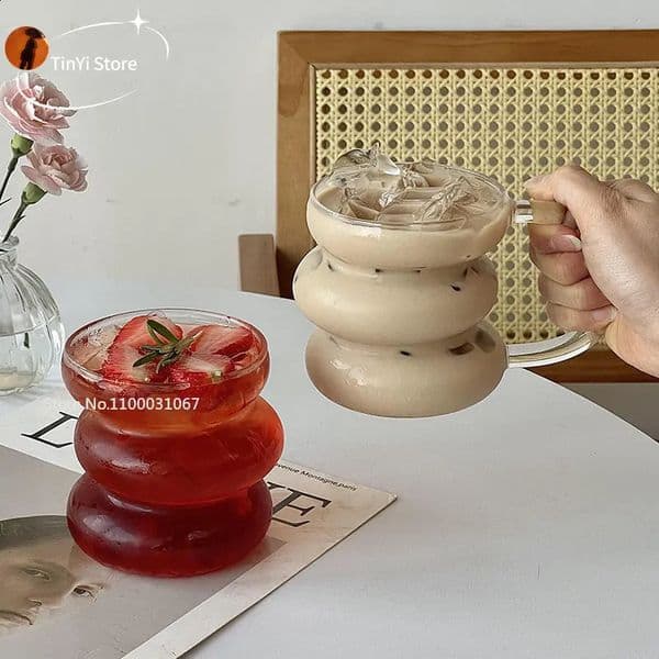 Transparent heatresistant glass coffee cup latte breakfast milk cocktail beer 240923