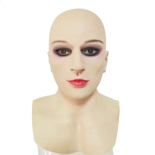 Halloween costume cosplay props makeup party latex mask bald girl 240923