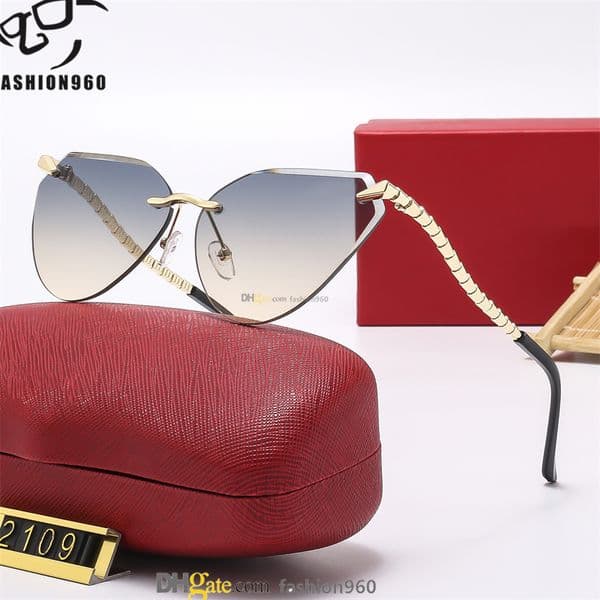 Rimless polygon sunglasses fashion Outdoor UV400 Designer mens sunglases 2109 color changing lenses buffs adequate sunglasses box case