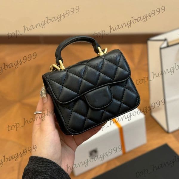 Ladies Brand Classic Mini Flap Makeup Vanity Quilted Hand Bags Snap Purse Lipstick Holder 7 Colors Crossbody Shoulder Tiny Pouch 10x12cm