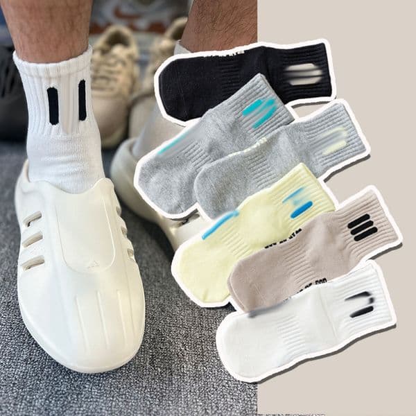 mens designer socks bar silicone printed solid color sport socks medium tube socks for men and women
